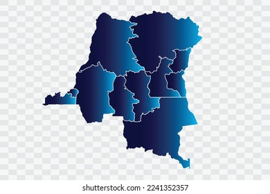 congo DR Map indigo Color on White Background quality files   png