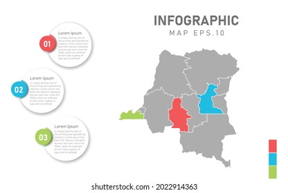 congo DR map infographic. Global business marketing concept. World transportation infographics data.