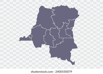 congo DR Map pewter Color on White Background quality files Png
