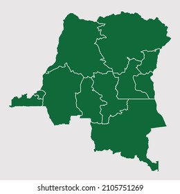 congo DR map vector, Abstract design vector illustration Eps 10. Green color palette color. High Detailed on white background.