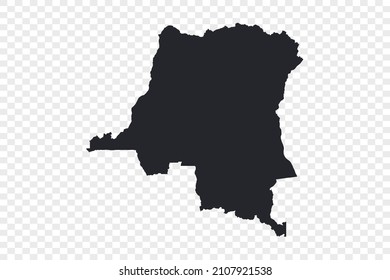 Congo DR map vector, Not isolated on transparent background