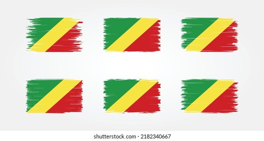 Congo Flag Brush Collection. National Flag