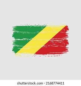 Congo Flag Brush. National Flag