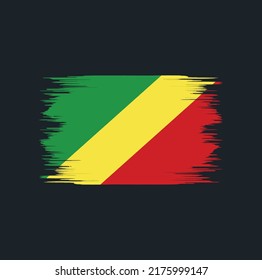 Congo Flag Brush. National Flag