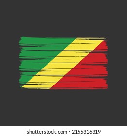 Congo Flag Brush Strokes. National Flag