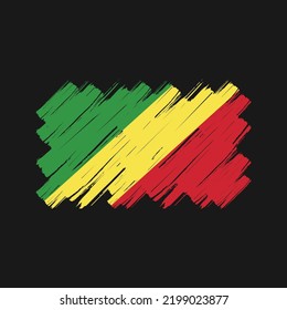 Congo Flag Brush Strokes. National Flag
