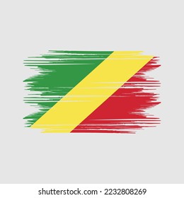 Ilustración del vector del pincel de bandera del Congo
