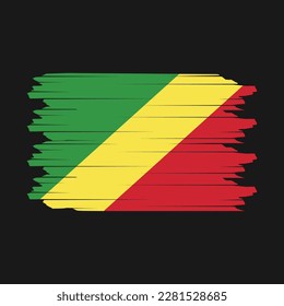 Congo Flag Brush Vector Illustration