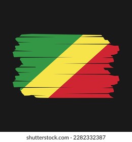 Kongo Flag Brush Vektor Illustration
