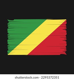 Ilustración del vector del pincel de bandera del Congo