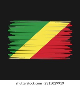 Congo Flag Brush Vector Illustration