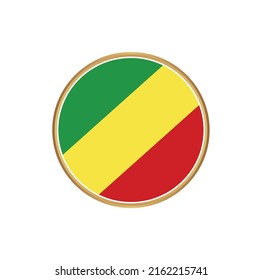 Kongolesische Flagge mit Circle Frame. Nationalflagge