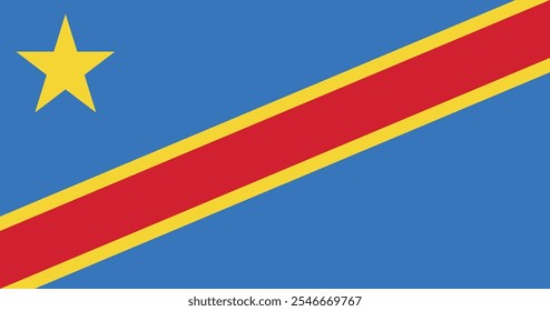 Bandeira do Congo Ilustração Premium Qualidade Alta Resolução 300DPI