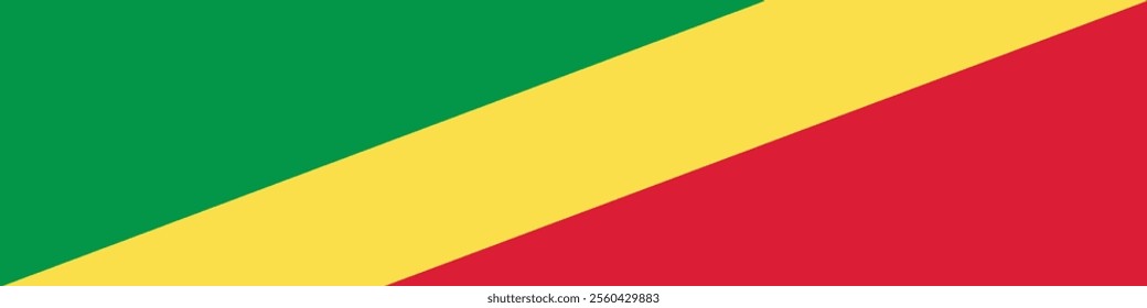 Congo flag long banner digital vector illustration