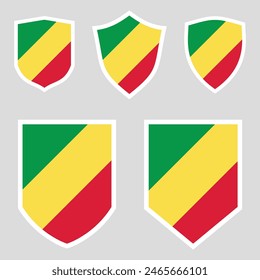 Congo Flag Set shield frame