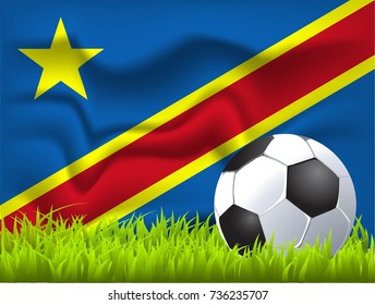 Congo flag and soccer ball