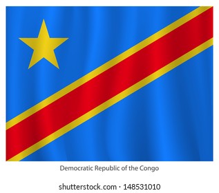 Congo flag  with title on the white background, vector illustration