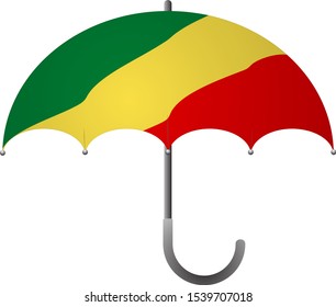 Congo flag umbrella. Social security concept. National flag of Congo vector illustration