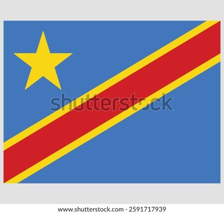 Congo Flag Vector Design ,DRC Country Flag