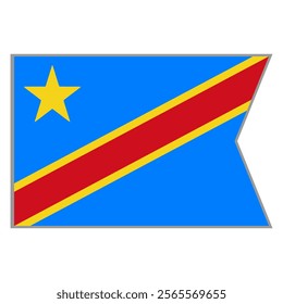 Congo flag vector design and illustration , National flag country with original color, Pennon flag