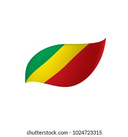 Congo flag, vector illustration on a white background