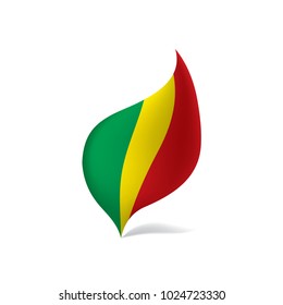 Congo flag, vector illustration on a white background