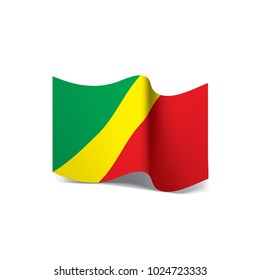 Congo flag, vector illustration on a white background