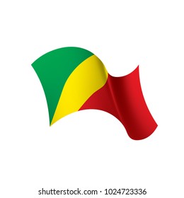 Congo flag, vector illustration on a white background