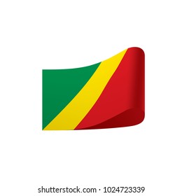 Congo flag, vector illustration on a white background
