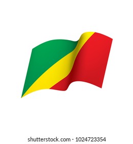 Congo flag, vector illustration on a white background