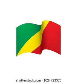 Congo flag, vector illustration on a white background