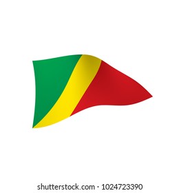 Congo flag, vector illustration on a white background