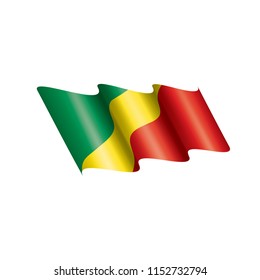 Congo flag, vector illustration on a white background