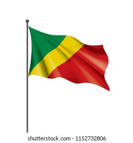 Congo flag, vector illustration on a white background
