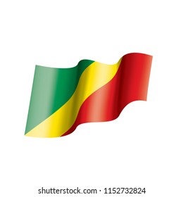 Congo flag, vector illustration on a white background