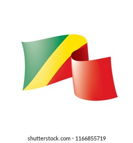Congo flag, vector illustration on a white background