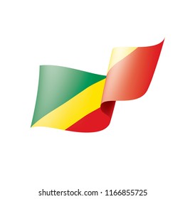 Congo flag, vector illustration on a white background