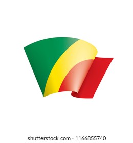 Congo flag, vector illustration on a white background