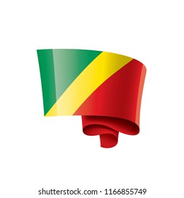 Congo flag, vector illustration on a white background