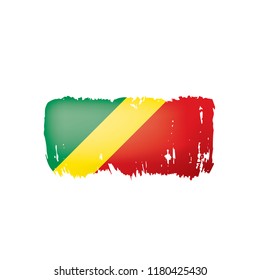 Congo flag, vector illustration on a white background