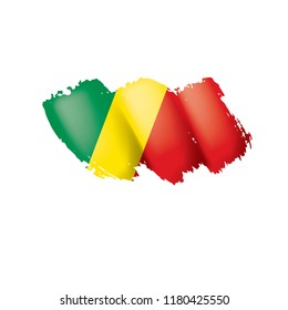 Congo flag, vector illustration on a white background