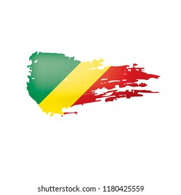 Congo flag, vector illustration on a white background