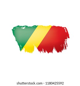 Congo flag, vector illustration on a white background