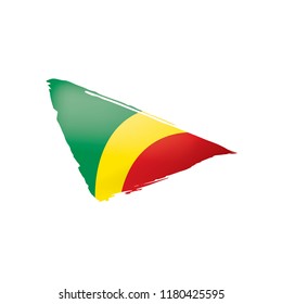 Congo flag, vector illustration on a white background