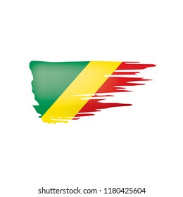 Congo flag, vector illustration on a white background