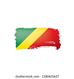 Congo flag, vector illustration on a white background