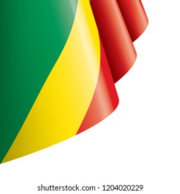 Congo flag, vector illustration on a white background