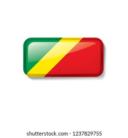 Congo flag, vector illustration on a white background
