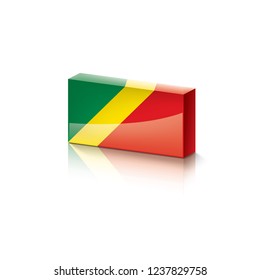 Congo flag, vector illustration on a white background