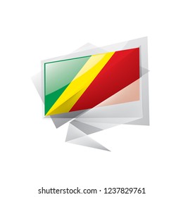Congo flag, vector illustration on a white background